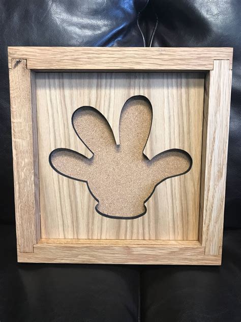 Disney Inspired Pin Display Shadowbox Mickey Glove Corkboard Cork