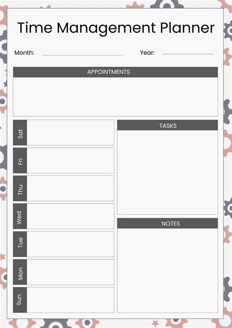 Free Time Management Planner Template - Edit Online & Download ...