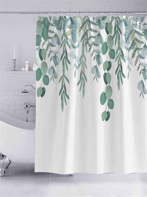 Fabric Shower Curtain Tropical Green Leaves Bathroom Curtain Etsy Artofit