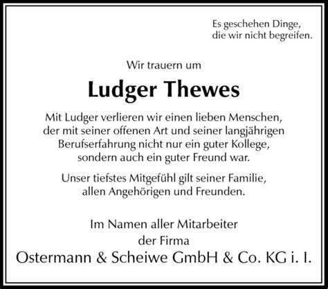 Traueranzeigen Von Ludger Thewes Trauer Ms