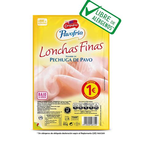 Pavofr O Campofr O Pechuga De Pavo Lonchas Finas Envase Gr