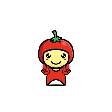 Personaje De Dibujos Animados De Tomate Lindo Dise O De Ilustraci N De