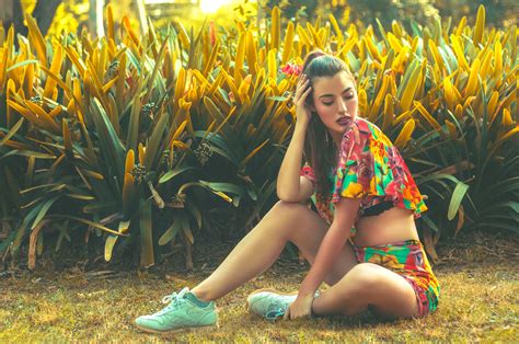 Wallpaper Model Sitting Women Outdoors 500px Plants Ruben Cid