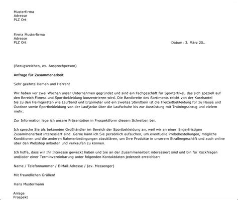 Anfrage Schreiben Muster Vorlage 