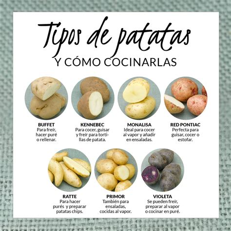 7 tipos de patatas sus características y cómo cocinarlas