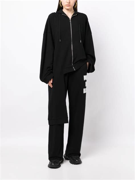 Natasha Zinko Asymmetric Design Hooded Jacket Black Farfetch Uk
