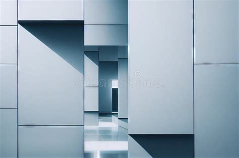 Abstract Construction With Corridor And Grey Wall Stock Illustration