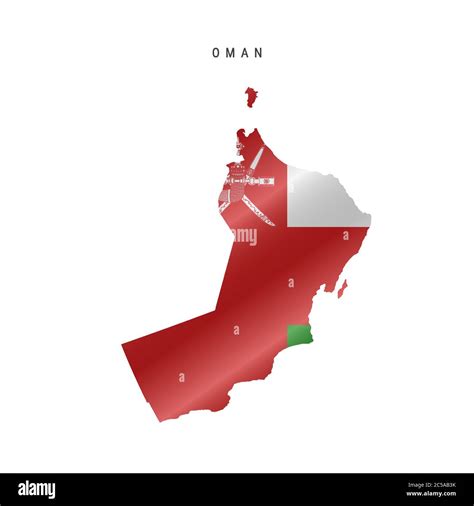 Detailed Waving Flag Map Of Oman Vector Map With Masked Flag Stock