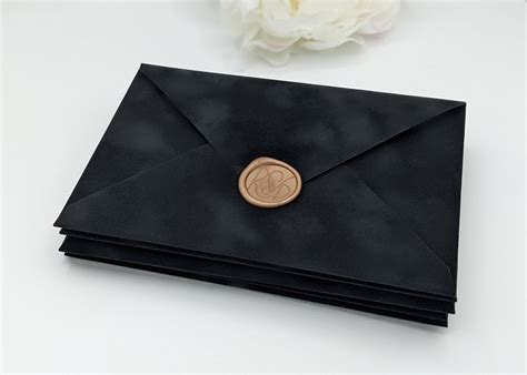 Black Velvet Wedding Envelopes A7 Euro Flap Wedding Envelopes 5 25 X