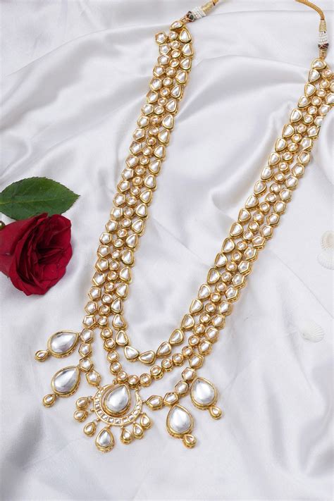 Buy Ruby Raang Gold Kundan Maharaja Layered Necklace Online Aza Fashions