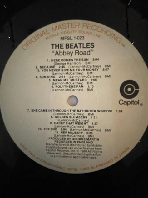 The Beatles Abbey Road Vinyl Lp Limited Edition Mobile Fidelity