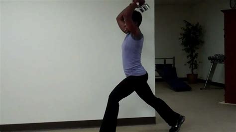 Lunge With A Tricep Extension Youtube