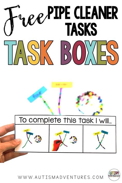 FREE Pipe Cleaner Task Boxes Task Boxes Life Skills Special