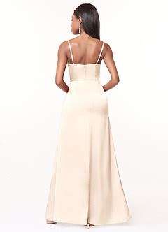 Azazie Maci Stretch Satin Dress White Alabaster Bridesmaid Dresses