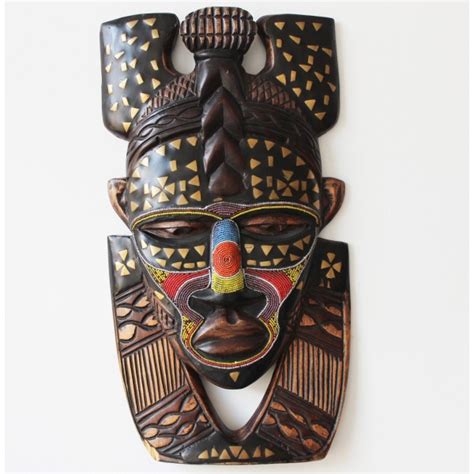 Beaded Face Wooden African Masks Kazeem The Tomb Raider