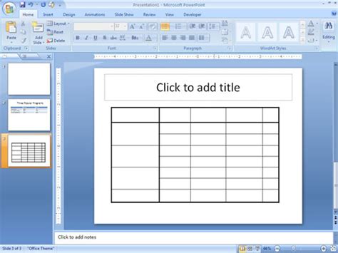 How to Draw a Table on a PowerPoint 2007 Slide - dummies