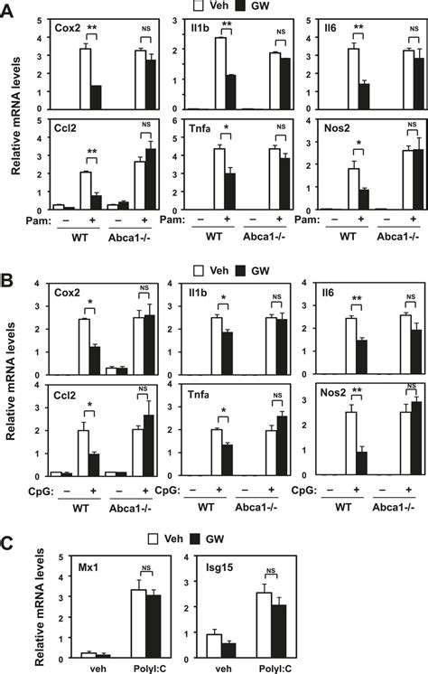 Figures And Data In Lxrs Link Metabolism To Inflammation Through Abca1 Dependent Regulation Of