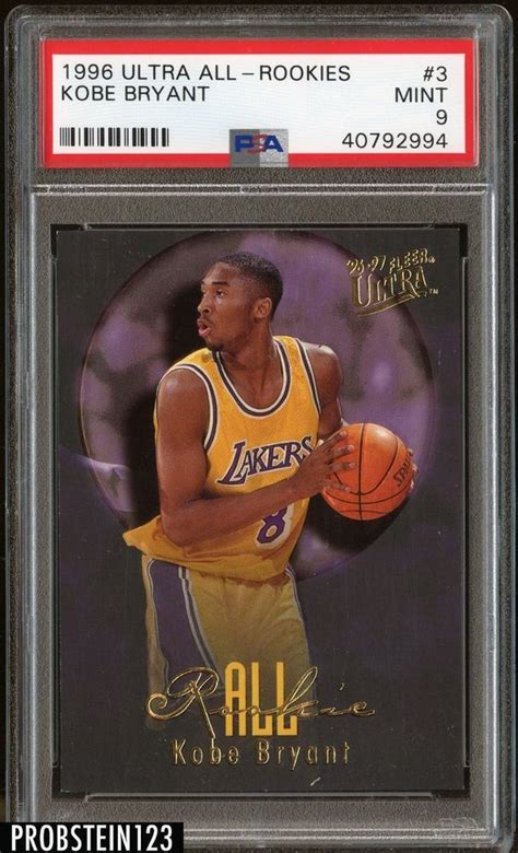 1996 97 Fleer Ultra All Rookies 3 Kobe Bryant Lakers RC Rookie PSA 9