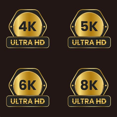 Premium Vector Golden 8k 6k 5k 4k Ultra Hd Video Resolution Icon Logo