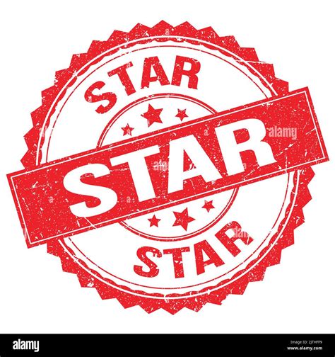 Star Text Written On Red Round Stamp Sign Stock Photo Alamy