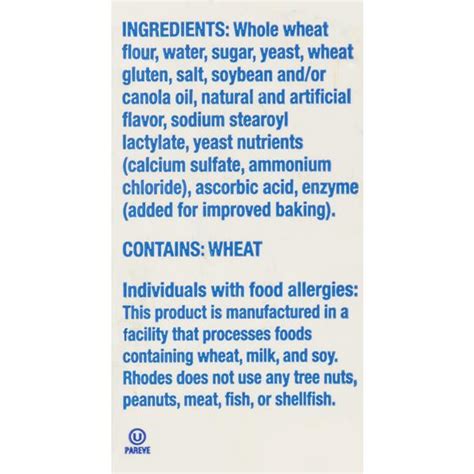 Rhodes Bake N Serv 100 Whole Wheat Bread Dough 3ct Hy Vee Aisles