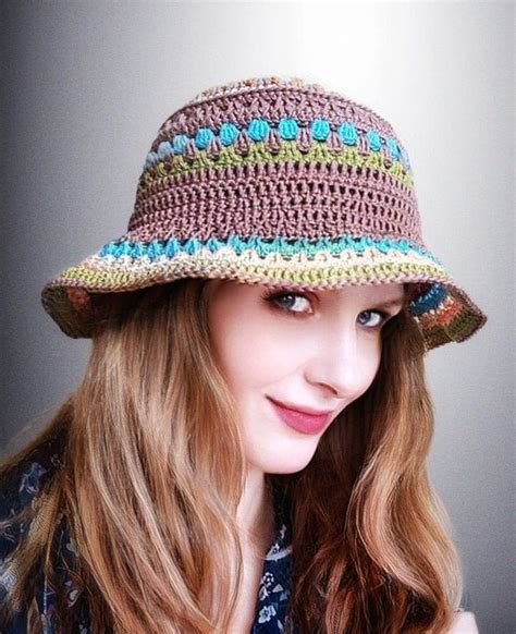 Striped Crochet Bucket Hat Stripes Colorful Hobby Habitat Hub