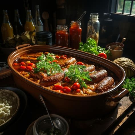 Premium Ai Image Cassoulet De Toulouse Traditional Bean Stew With Pork Sausages And Duck Confit