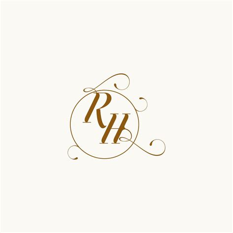 Rh Wedding Monogram Initial In Perfect Details Vector Art At