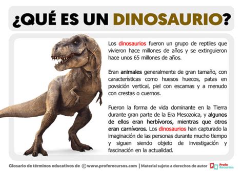 Qu Es Un Dinosaurio Definici N De Dinosaurio