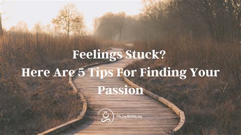 Feeling Stuck 5 Tips For Finding Your Passion The Joy Within