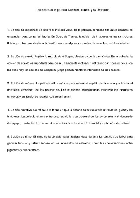 Duelo de Titanes y Resumen Liderazgo - Ediciones en la película 'Duelo