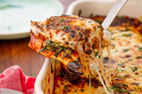 Vegetarian Lasagna With Ricotta Cheese And Spinach