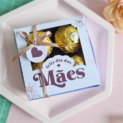 Caixas Personalizadas Para 4 Doces Brigadeiros Dia Das Mães