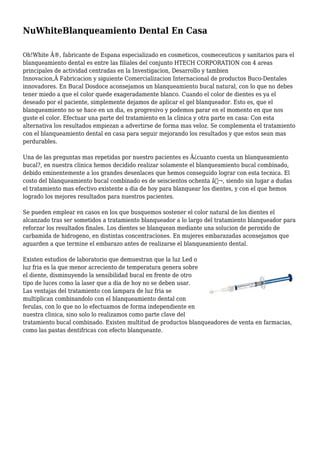 Nuwhiteblanqueamiento Dental En Casa Pdf