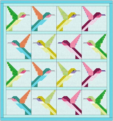 Hummingbird Quilt Block Pattern Etsy