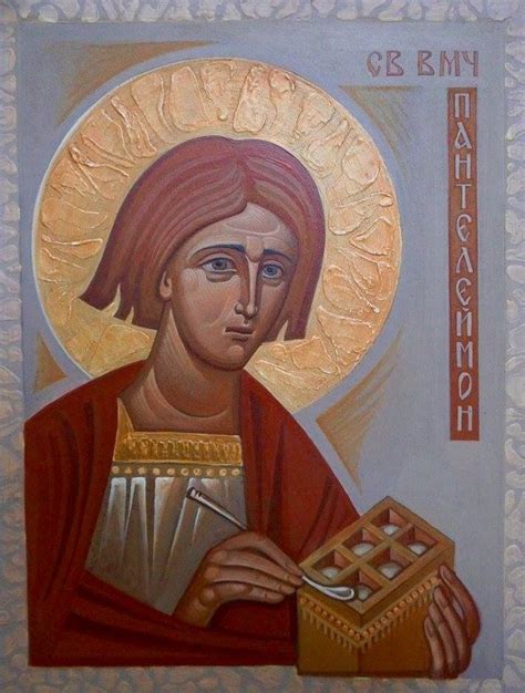 St Panteleimon Contemporary Icon Orthodox Icons Artwork Icon