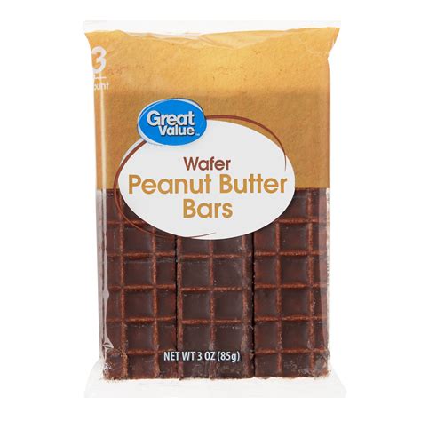 Great Value Wafer Peanut Butter Bars 3 Oz 3 Count