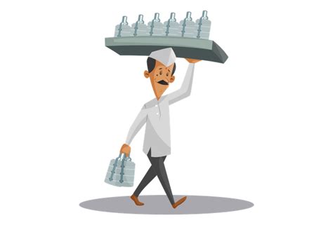 Best Premium Indian Dabbawala Holding Food Tiffins On Shoulder And Hand