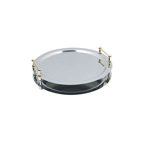 APS PLATEAU ROND 48CM INOX 18 10 UNI EMPILABLE PAR LESPOIGNEES