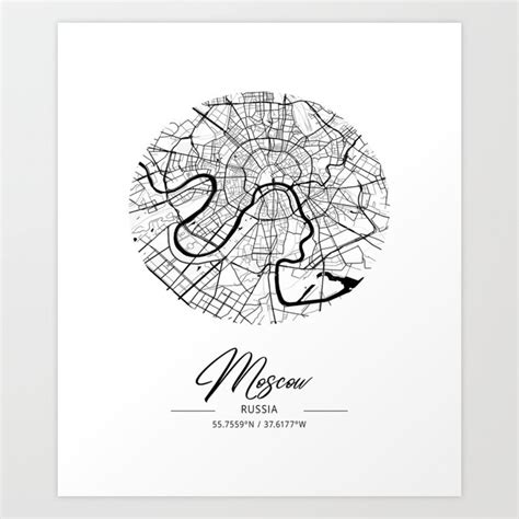 Moscow map coordinates Art Print by Serenity by Alex | Society6