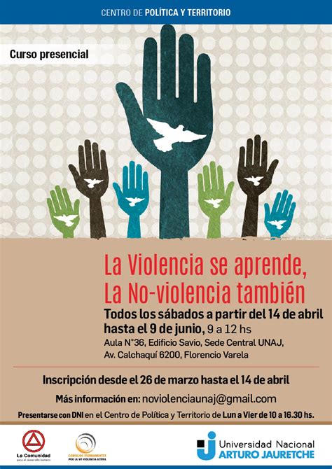 La violencia se aprende la No violencia también Universidad Nacional