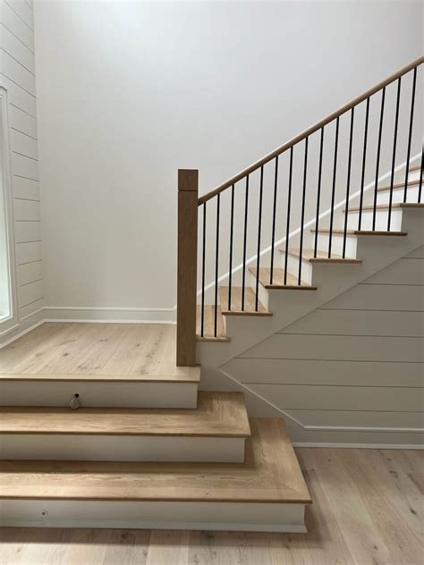 Stair Parts Project White Oak And Painted Wood Staircase With Iron