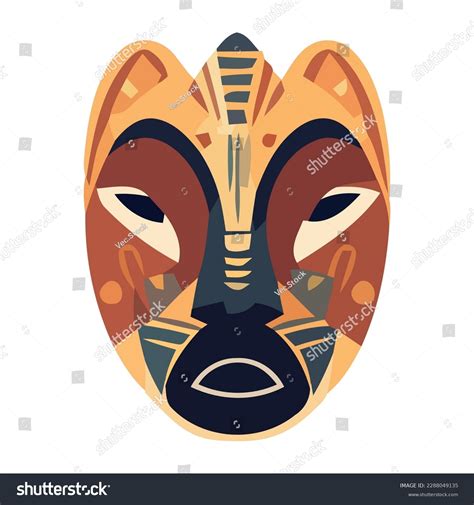 Indigenous Culture Tiki Mask Symbolizes Ancient Stock Vector Royalty