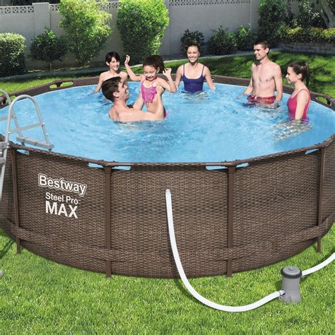 Piscina Tubular Redonda Remov Vel Bestway Steel Pro Max Rattan