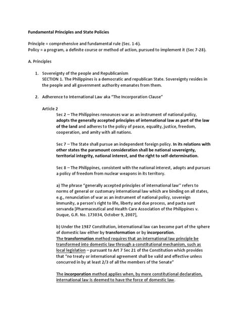 Fundamental Principles State Policies Pdf International Law