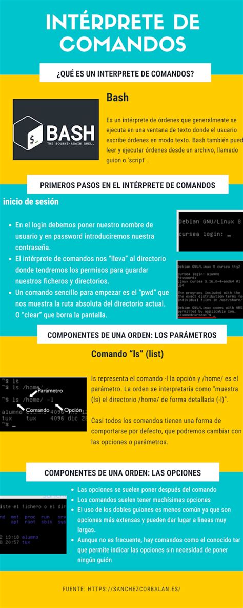 Intérprete de comandos infografía