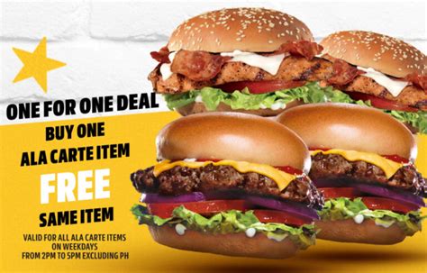 Carl S Jr Singapore For Weekday Promotion Limited Time