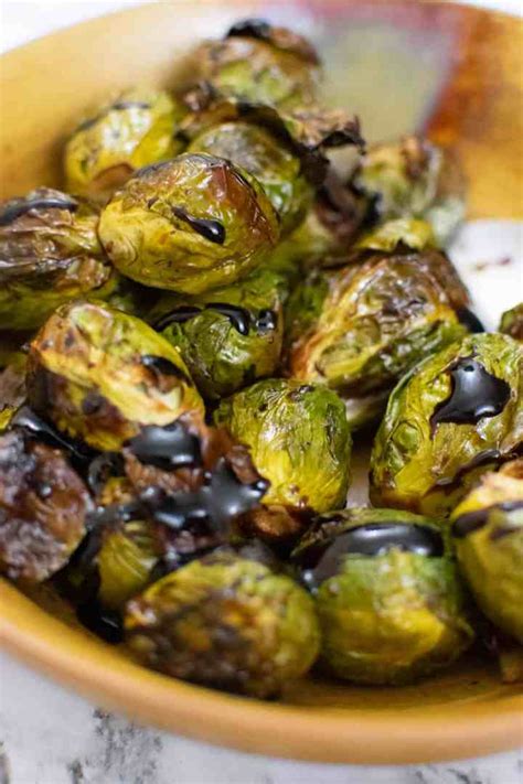 Air Fryer Brussels Sprouts With Balsamic Glaze A Sprinkle And A Splash