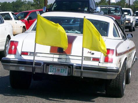 74 Hurstolds Indy 500 Pace Car Rear View With Flags A Photo On