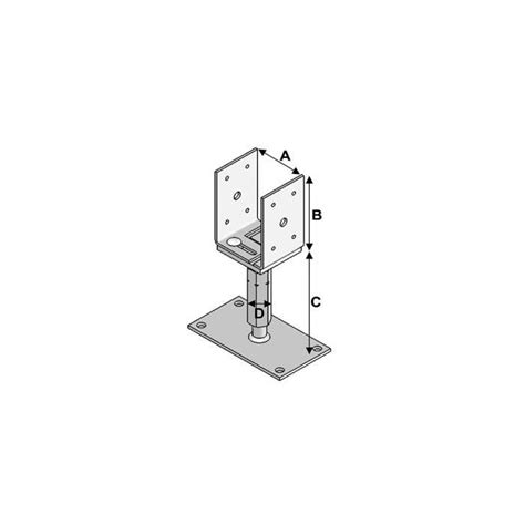 Pied De Poteau R Glable Avec Platine Ppur A X B X C X D X P